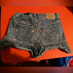 levi's jean with pink print skort